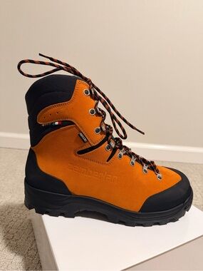 Zamberlan Men's Orange Suede Hiking Boot with Black Accents